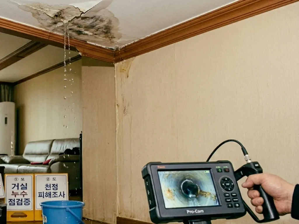 수도 누수 천장 점검