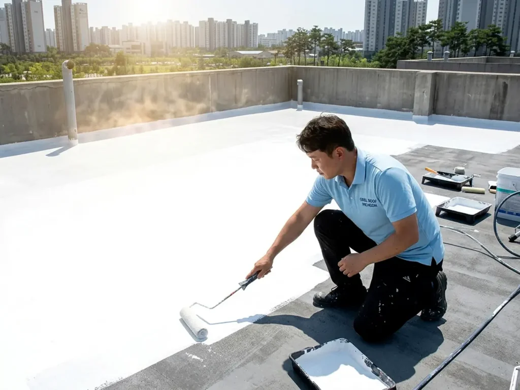 실내 온도 낮추는 방법 옥상 페인트