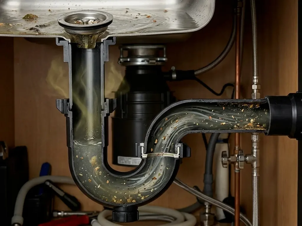 주방 악취 배수구 트랩 구조