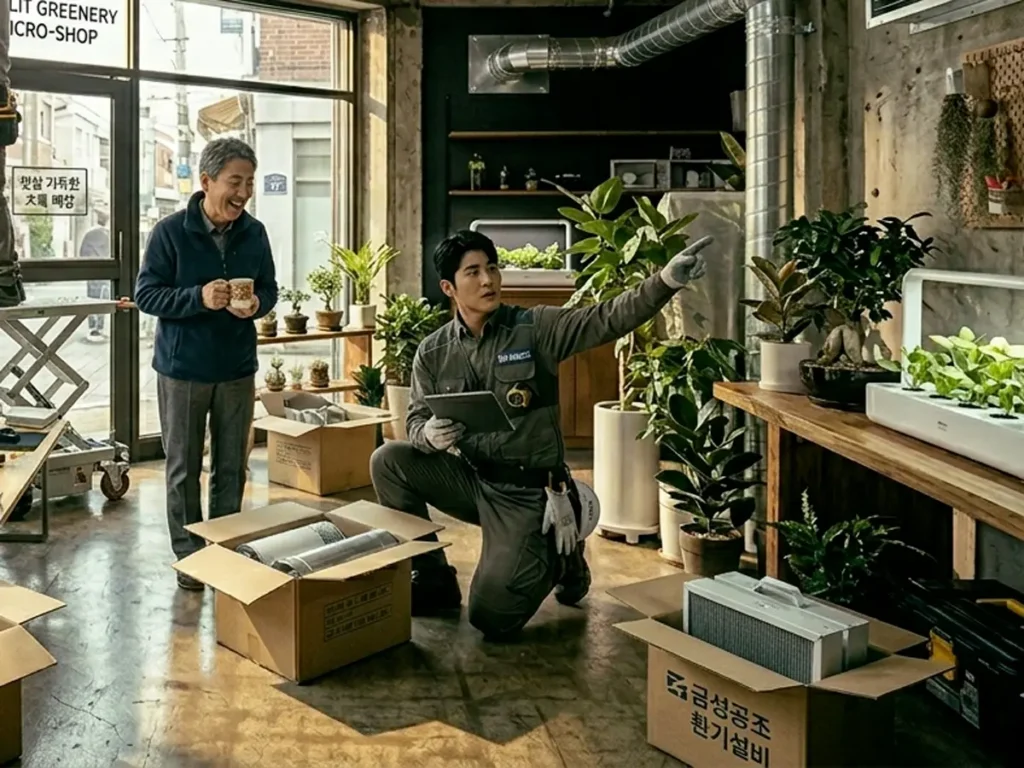 환기 방법 환기구 시공 상황